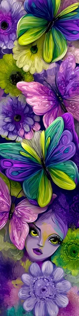 Free butterfly bookmarks of a butterfly with purple theme